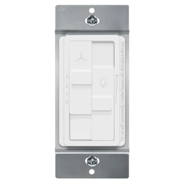Enerlites 3-Speed Slide Fan Control & LED Dimmer Switch - Single Pole