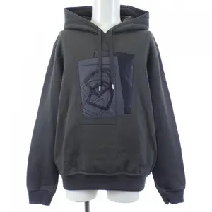 Pre-owned HERMÈS Cotton Small Leather Goods Hermes Hooded Parka Leather Patch ETRIERS DECALES Hoodie