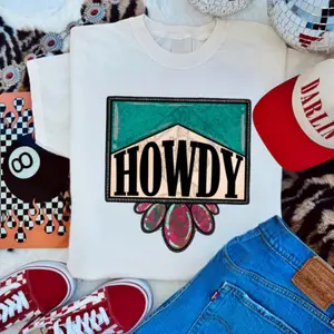 Blue Howdy Jewel shirt, vintage western clothing, western tops graphic tees, western outfits women, women's graphic tees clothes, cowgirl outfits stuff, country girl western concert outfits, western women’s clothes