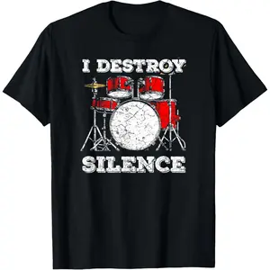 Casual Round Neck Shortsleeve Fashion Cotton Graphic Tees Streetwear Cool Drummer Saying for A Percussionist and Drummer T-Shirt