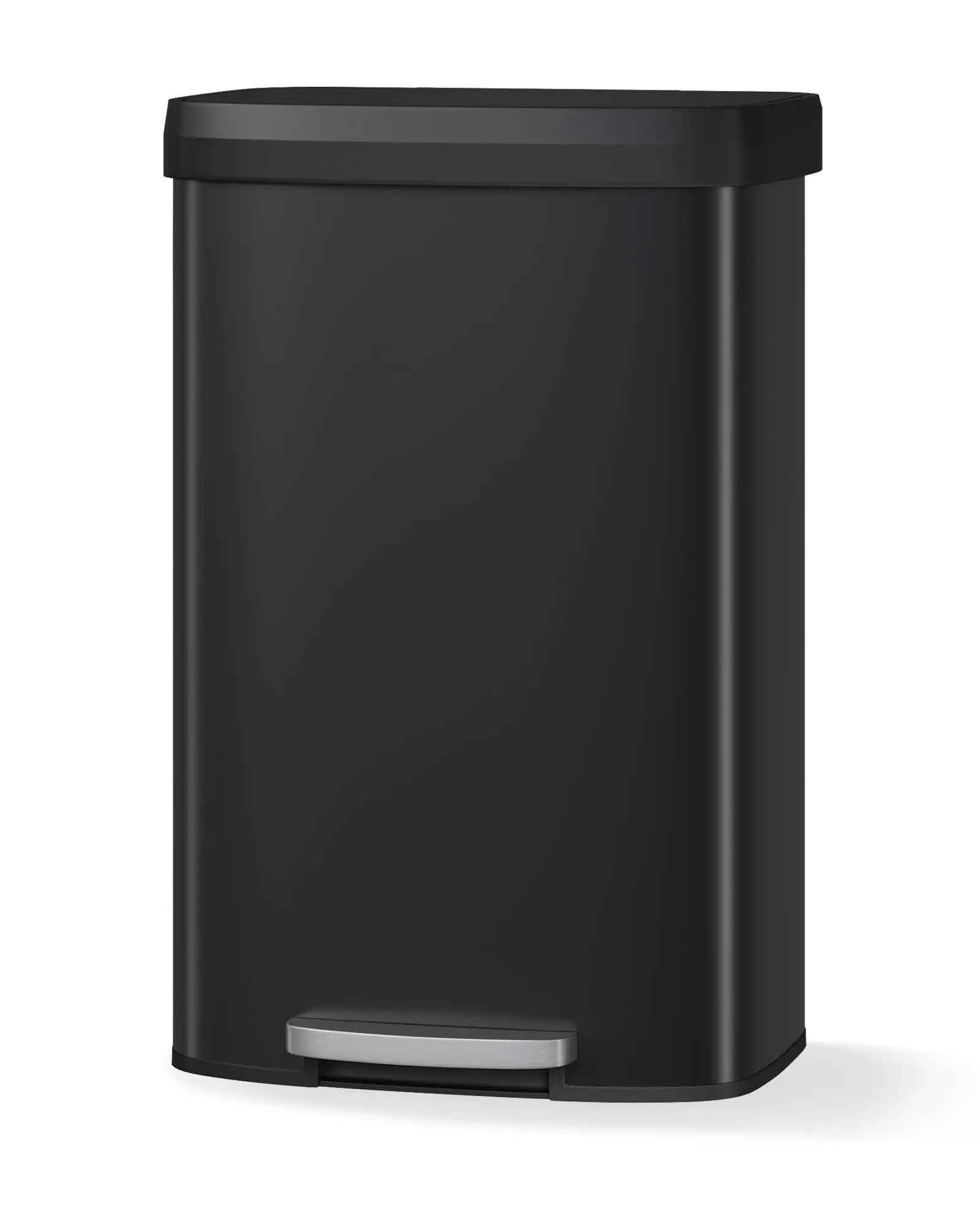 21 Gallon (80L) in Home Metal Recycling Bin Kitchen Stainless Steel Recycling Bin with Liner Rim, Rear Handle, for Office Home Kitchen Garbage,Black