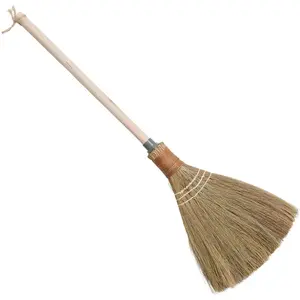 Natural whisk sweeping hand handle broom vietnamese straw soft broom for cleaning dustpan indoor outdoor decorative brooms wooden handle 984 width length