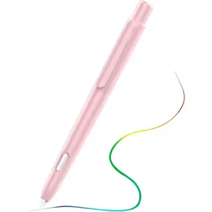 Holder Case Compatible with Apple Pencil 2nd Generation, Retractable Protective Apple Pencil Cover with Sturdy Clip, Hard PC Apple Pencil Case, Support Double-Tap,Light Pink