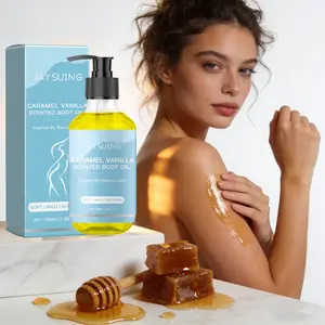 Large Capacity Caramel Vanilla Body Oil, Moisturizing Hydrating Smooth Shiny Skin Massage Care Oil, Liquid Form, Notified Via Scpn/cpnp