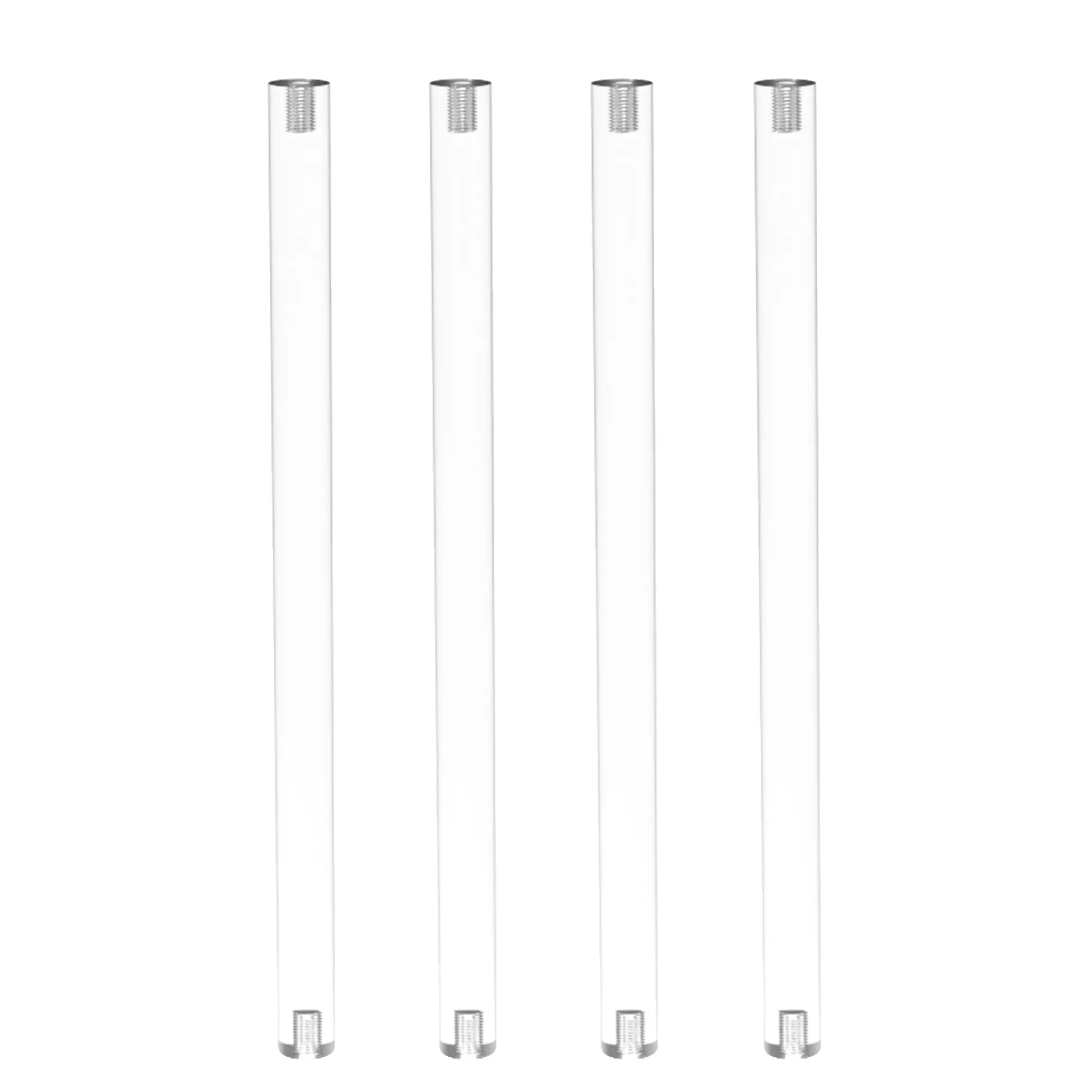FixtureDisplays® 12mm (nominal 1/2") Diameter X 6" Long M4 Threaded Acrylic Rod Plexiglass Stick Clear Lucite Transparent Dowel Rods for DIY Crafts 10133NEW-6"-4PK-NF