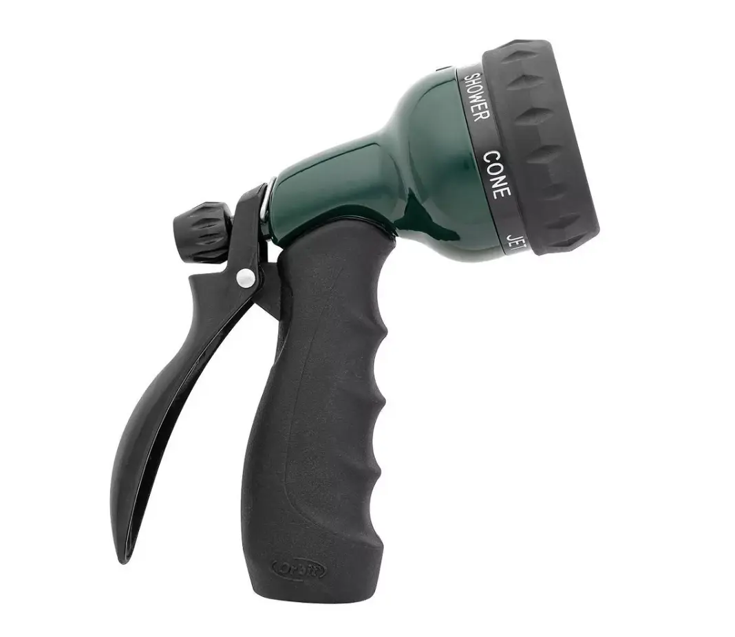 Metal Rear Trigger Hose Nozzle Green/Black | Heavy Duty Multipurpose Water Sprayer for Garden, Car & Pet Washing