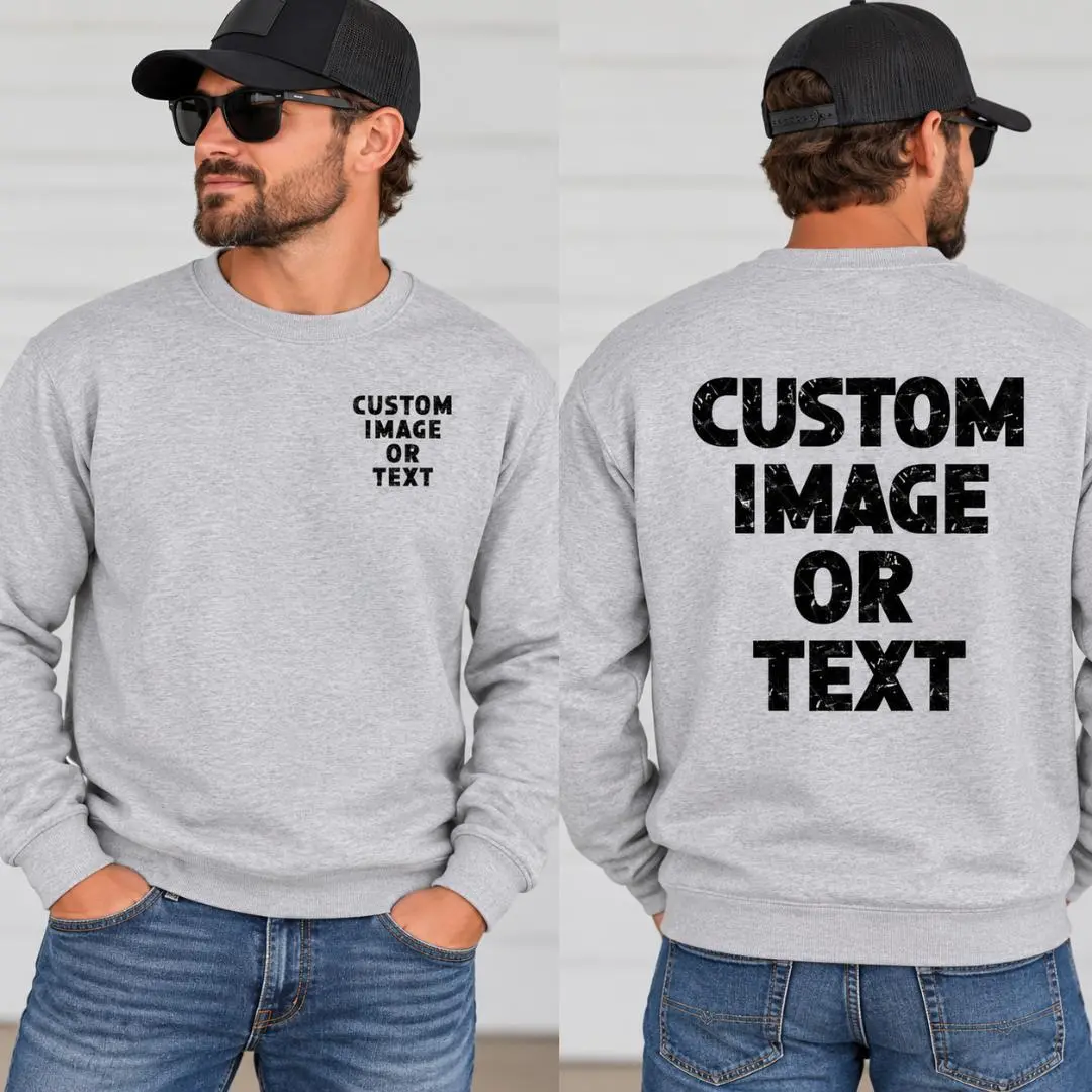 Custom & Personalized Crewneck Sweatshirt | Custom Design, Text, Logo & Image Gildan Heavy Blend
