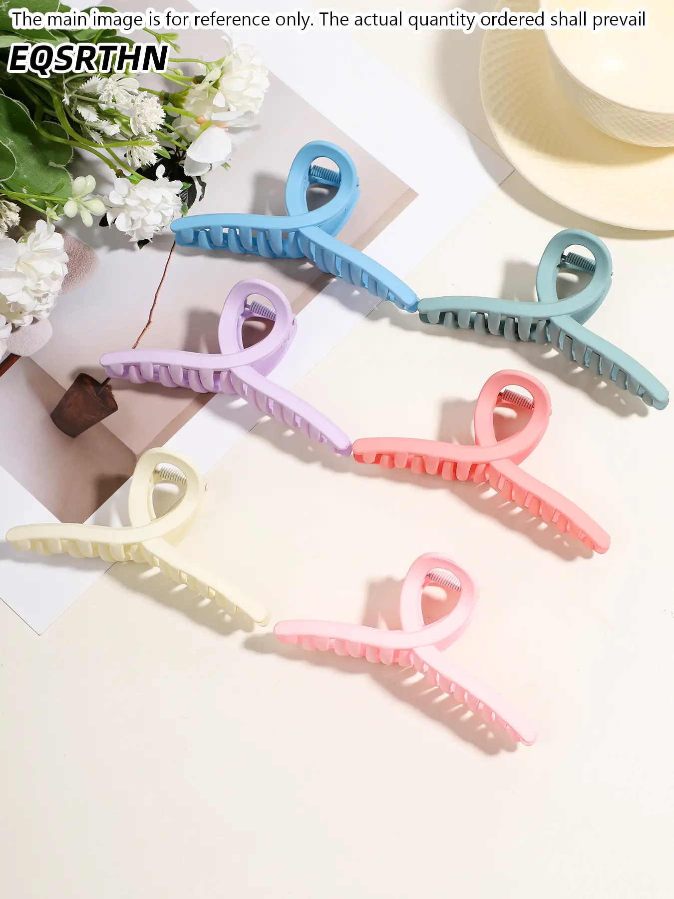 6 Pack Large Matte Hair Claw Clips, Non-slip Strong Hold Hair Jaw Clips, Fashion Candy Color Cross Shaped Hair Clamps, Durable Plastic Hair Accessories for Women, Suitable for Thick and Thin Hair