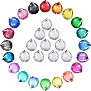 10 Pack Crystal Ball 20 mm Prism Suncatcher Sun Catchers Hanging Crystals Prisms for Windows Gift Feng Shui (Multicolor)