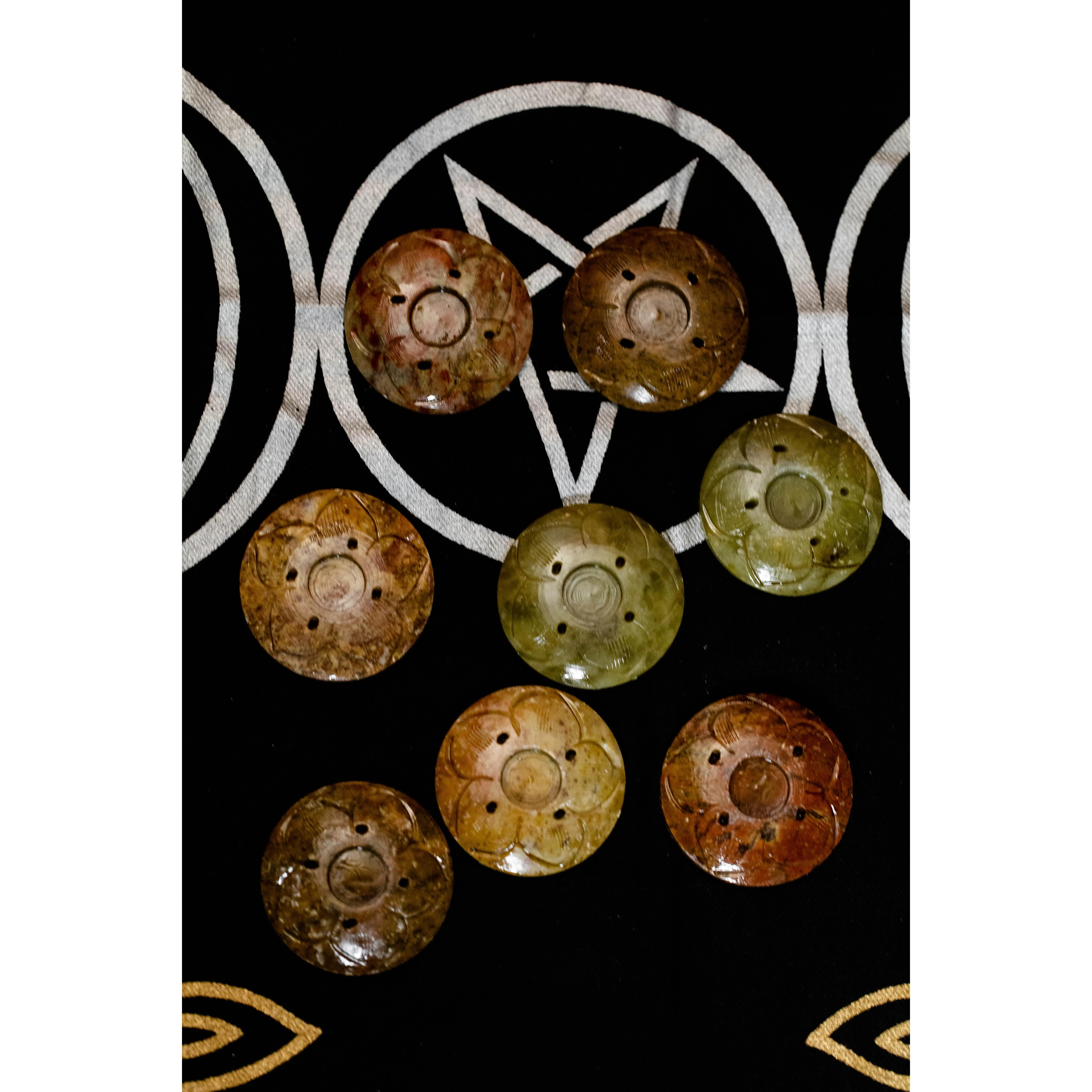 Lotus Soap Stone Carved Incense Stick/Cone Holder