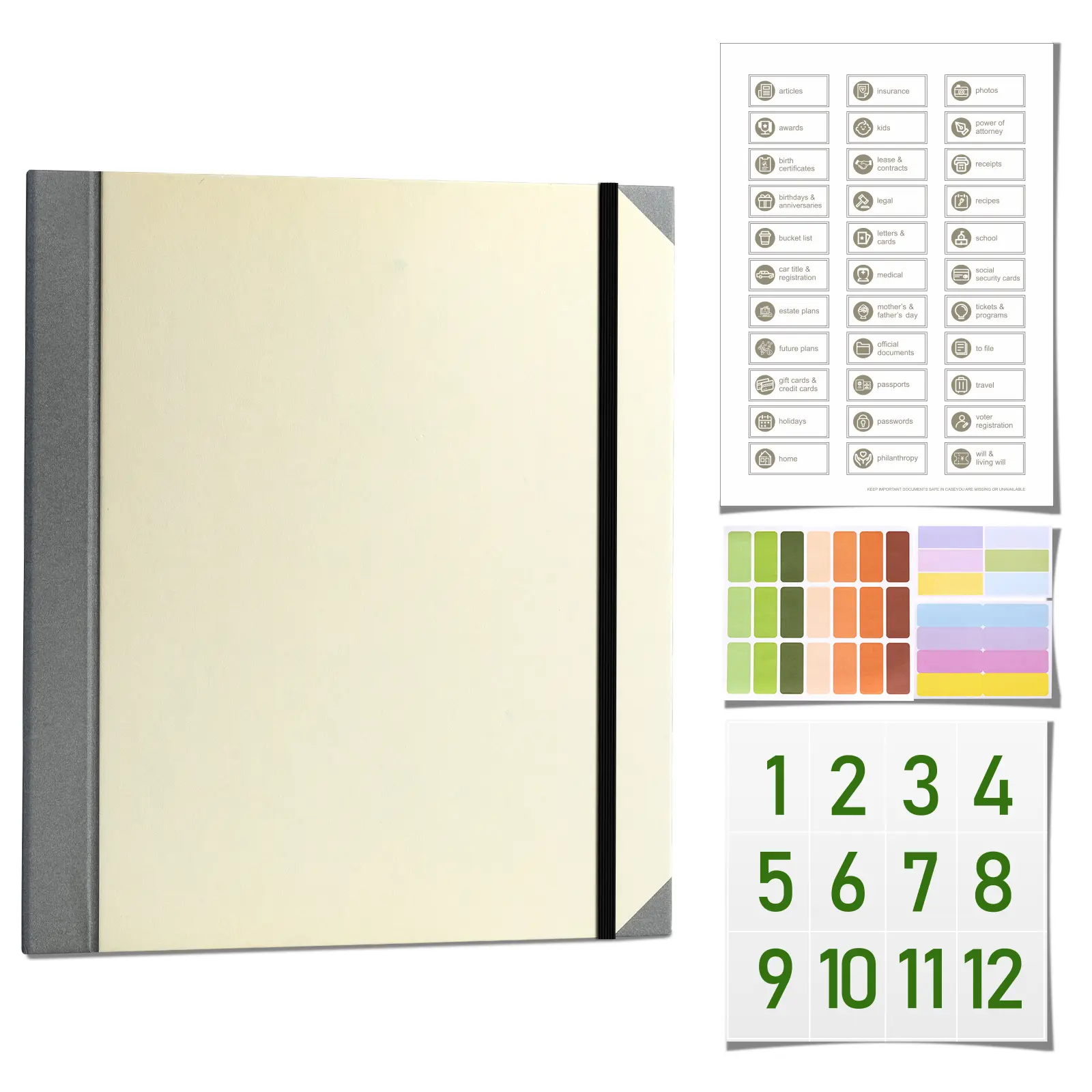 Document Organizer Folio,lmportant Document Organizer Folio Folders with Labels Life Binder lmportant Documents for Bills Checks Birth Certificates Home Important File Organizer Storage Bag organizador dedocumentos