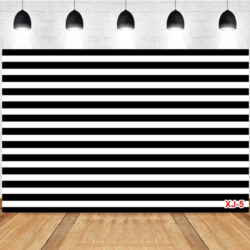 Photography Background Classic Black And White Horizontal Stripes Simple Fashion Texture Birthday Party Photo Studio Backdrop
