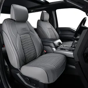 Coverado Seat Covers Dodge RAM 1500, Leatherette Seat Covers for Car Compatible with 2009-2018 Dodge Ram 1500, 2010-2024 Ram 2500 3500 Dodge RAM Accessories Trucks (Front, Gray) upgrade