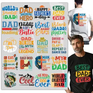 20 Sheets Father’s Day Best Dad Ever DTF Heat Transfer Bundle – Heat Ready to Press Iron On Transfers for Shirts, Hoodies & Gifts  DIY Apparel