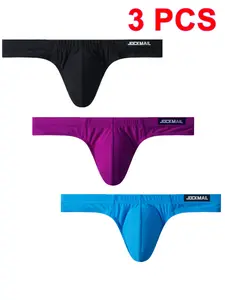 Men's Sexy Low Waist Sheer Mesh Thong Underwear, 3 Pack Breathable Nylon Lingerie, Comfortable and Stylish Casual Wear Menswear, Apparel