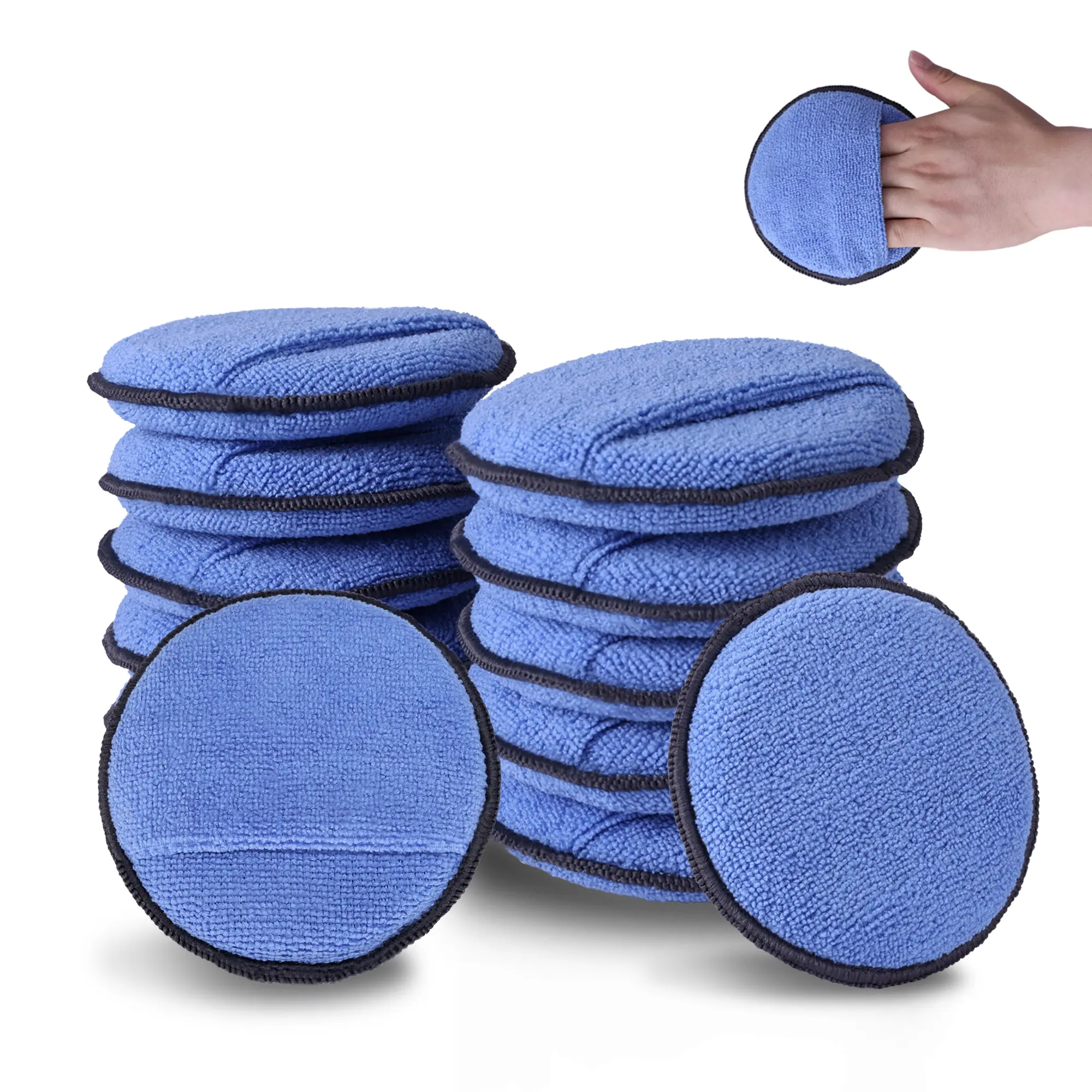 #summersale WORKPRO Car Wax Applicator Pads with Finger Pocket, Microfiber Soft Foam Polishing Pads for Car Detailing & Cleaning, Lint-Free, High Resilience