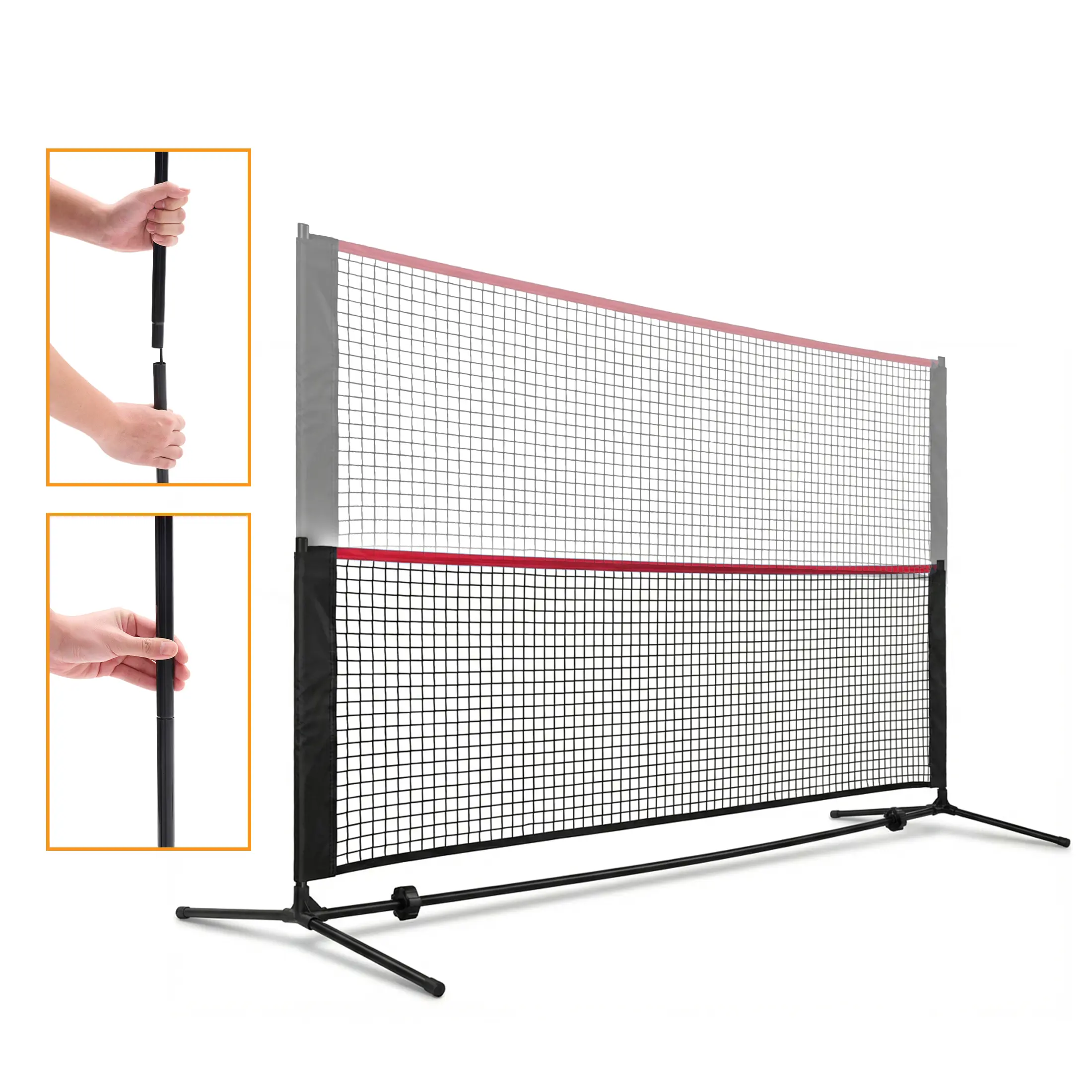 Portable Badminton Net Set, 14FT Adjustable Height for Outdoor & Indoor Use, Includes Carry Bag, Easy Setup No Tools Needed