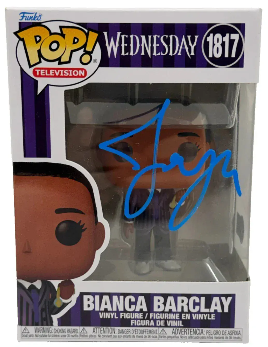 Joy Sunday Authentic Autographed Bianca Barclay Wednesday 1817 Funko Pop Figure