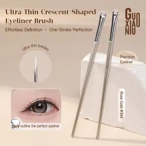 GUOXIAONIU Crescent Eyeliner Brush Small Size Eye Shadow Brush, Precision Makeup Tool for Underneath Eyelid Application Eyeshadow Brush