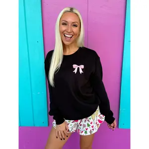 Embroidered Bow Sweatshirt