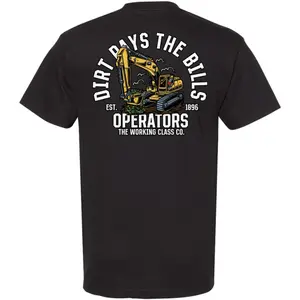 Dirt Pays The Bills T-Shirt, Excavator Operator Graphic Tee, Heavy Equipment Worker Shirt, Blue Collar Workwear, Construction Crew Gift for Men, Working Class Apparel, Unisex Tops