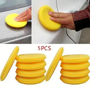 5Pcs car waxing and polishing sponge, cleaning car washing sponge, round edge pressing sponge block, Car Detailing Tools