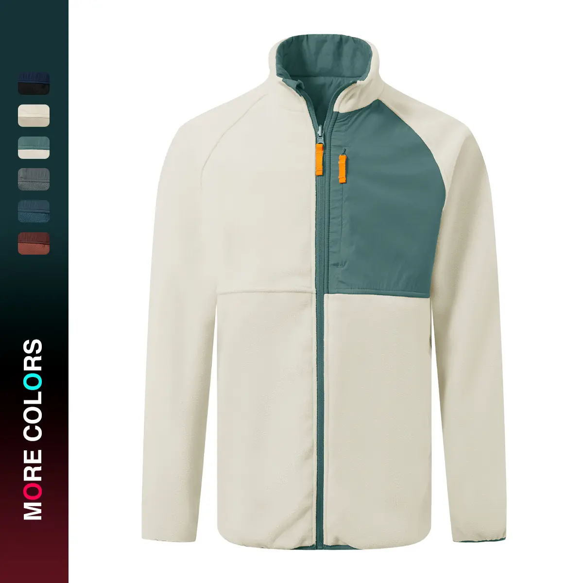 MAELREG Men's Reversible Fleece Jacket with 5 Pockets Lightweight Zip Up Golf Jackets Winter Warm Casual Coat Windbreaker