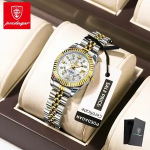 Poedagar Women's Luxury Elegant Watch Waterproof Band Luminous Date Stainless Steel Quartz Watch