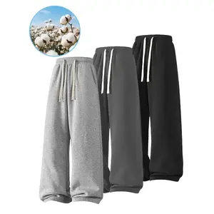 Men's Solid Thermal Lined Drawstring Waist Pants, Casual Comfy Loose Fitting Trousers for Fall & Winter, Men's Bottoms for Daily Wear, Relaxed Fit