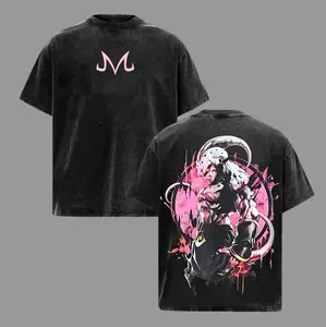 Unisex Saiyan Goku Washed T-shirt with 80s/90s street style design, pure cotton anime T-shirt, gift.
