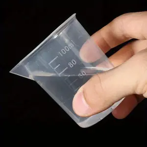 1pc 100ml Test Measuring Cups Plastic Lab Beaker Graduated Mug Beaker Kitchen Tools Laboratory Volumetric Measuring Cups