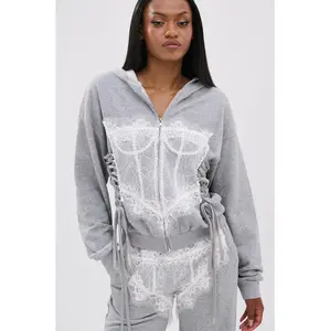 MAYBE NEXT TIME OVERSIZED SWEATSHIRT WITH LACE DETAILS