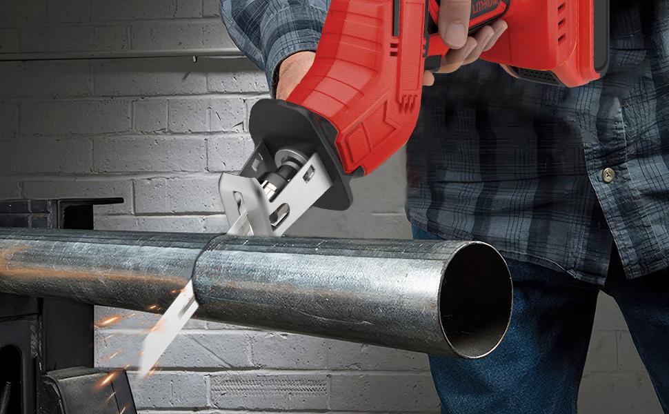 Reciprocating Saw for Milwaukee 18V Battery, 3 Variable Speed,3500 rpm Tool-Free Blade Change, 4 Saw Blades for Metal Wood PVC Cutting Battery Powered Saws Cordless Saw Reciprocating Saw for Milwaukee 18V Battery, 3 Variable Speed,3500 rpm Tool-Free Blade Change, 4 Saw Blades for Metal Wood PVC Cutting Battery Powered Saws Cordless Saw