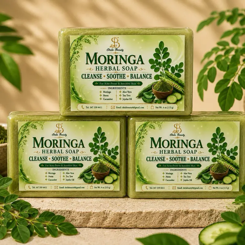 SHELA BEAUTY MORINGA HERBAL SOAP