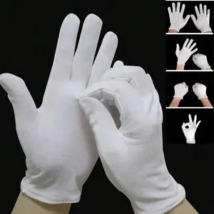 1/2/3/5/Pairs White Gloves, Suitable For Eczema And Dry Hands - Breathable Work Gloves With Lining - Moisturizing SPA Soft Jewelry Inspection Gloves - Elastic Fit Flexible Cloth Gloves, Suitable For Most Women, Soft Material