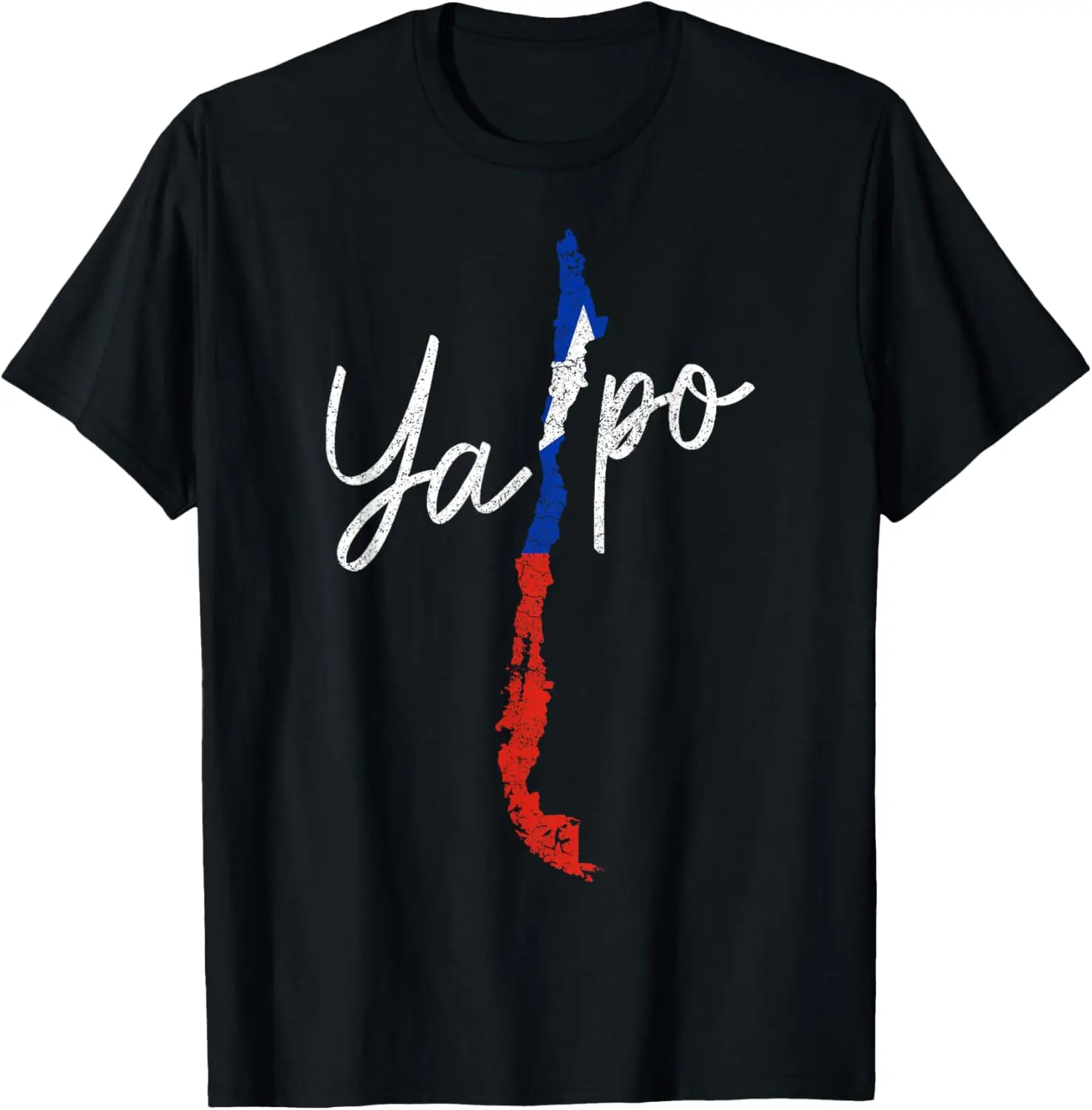 Women's T-Shirt with "Ya Po" Chilean Slang Graphic, Vintage Distressed Cotton Short Sleeve Casual Clothes