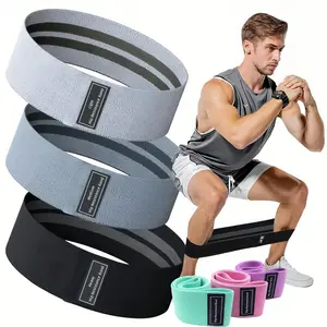 3PCS Fabric Resistance Bands, 3-Level Strength Loop Band Yoga Starter Sets for Women and Men, 3 Set of Stretch Exercise Workout Bands for Booty Legs, Elastic Pilates Flexbands