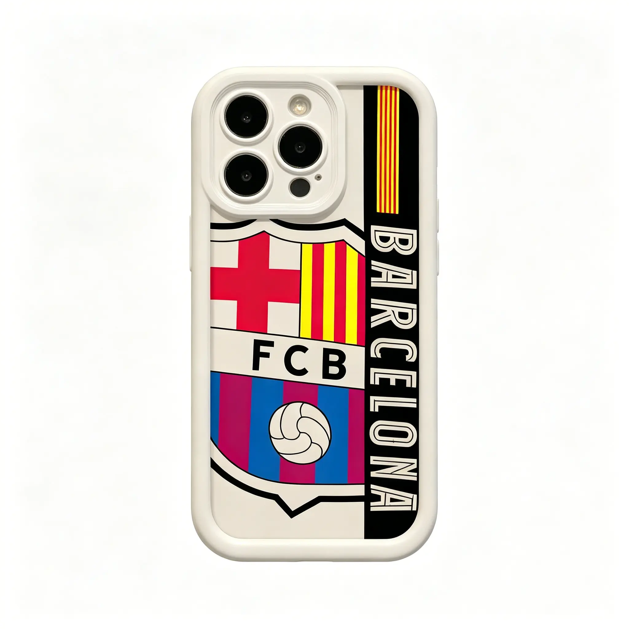 Stylish Barcelona Football Club Logo Sports Pattern Case for iPhone 17 16 15 14 Pro Max 13 12 11 XR XS Plus Air Slim Shockproof Anti Drop Protective Lightweight Durable TPU Cover, Smartphone, Handheld