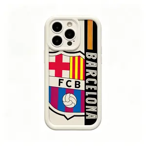 Stylish Barcelona Football Club Logo Sports Pattern Case for iPhone 17 16 15 14 Pro Max 13 12 11 XR XS Plus Air Slim Shockproof Anti Drop Protective Lightweight Durable TPU Cover