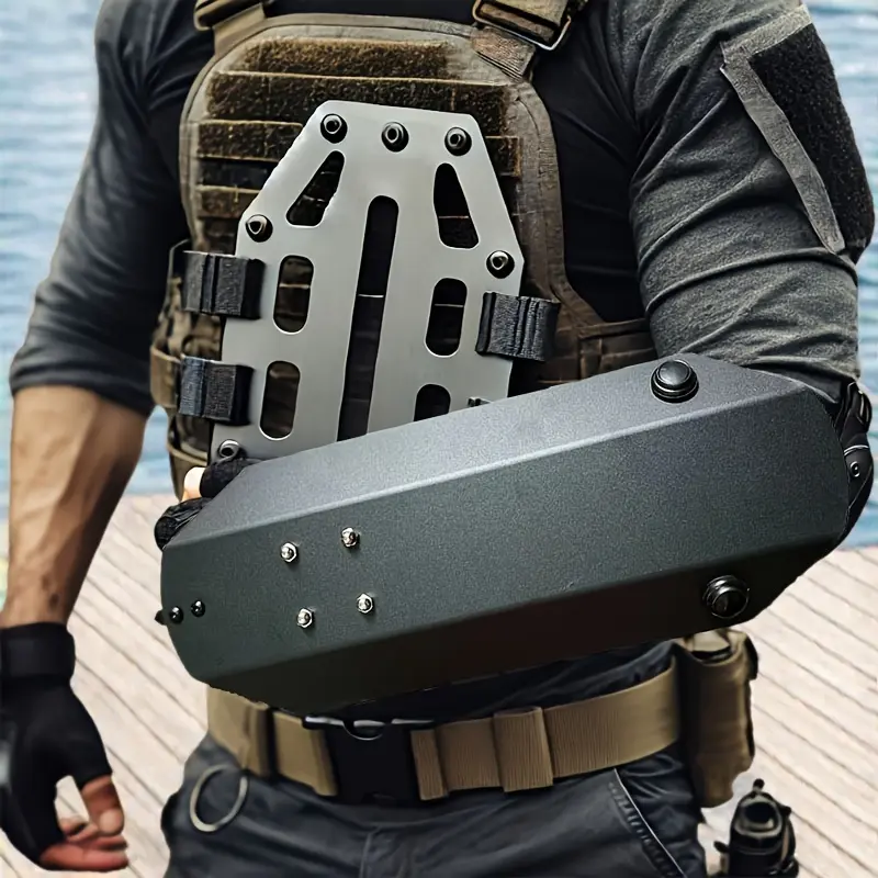 High-Strength Cast Iron Tactical Training Arm Cover - 17.5in(44.5cm)x6.5in 1140g Handheld Protector with Ergonomic Grip - Adults' Tactical Archery Accessory - Ideal for Outdoor Hiking - Compact Men’s Gift, Tactical Accessories, Unique Gifts For Man