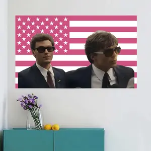 Nicholas Chavez Pink American Tapestry Flag 3x5 Feet Wall Hanging Decor with Lyle Menendez & Rafe Cameron Meme Motifs