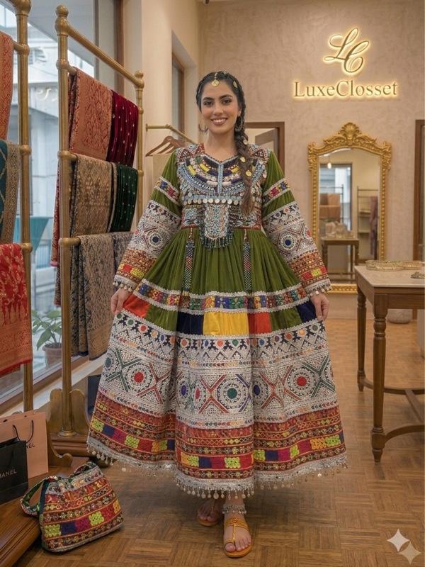 Afghan Bridal Dress: Traditional Kuchi Nikkah Gown