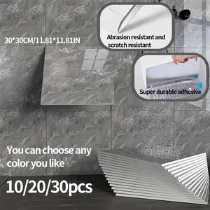 10/20/30 pieces of marble texture self-adhesive wallpaper, Marble Backsplash Wallpaper, PVC wall paste, easy to maintain, home decoration wall panel, suitable for: family living room, bedroom, room, kitchen, bathroom, bathroom decoration wall paste