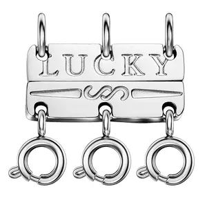 Lucky Necklace Layering Clasps Separator for Stackable Necklaces Chains,18K Gold and Silver Plated Multiple Necklace Clasps and Closures
