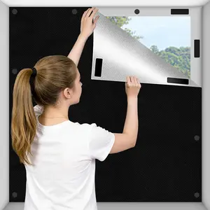 Blackout Window Cover for Bedroom 2 Pack, Portable  Blackout Shade Curtain 57" x 39", No Drill Black Out Shades Blind Cover for Dorm Room,  Office, Camping RV