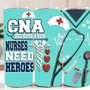 CNA 20 Ounce Stainless Steel Tumblers - Certified Nursing Assistance - Drinkware, Bottle