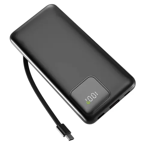 10000mAh Portable Mobile Charger, Compact Ultra-Slim Lithium Power Bank with Built-in USB Cables, 22.5W Fast Charging, 4 Outputs-2 Inputs for iPhone, Samsung, Google Pixel, iPad Accessories & Devices