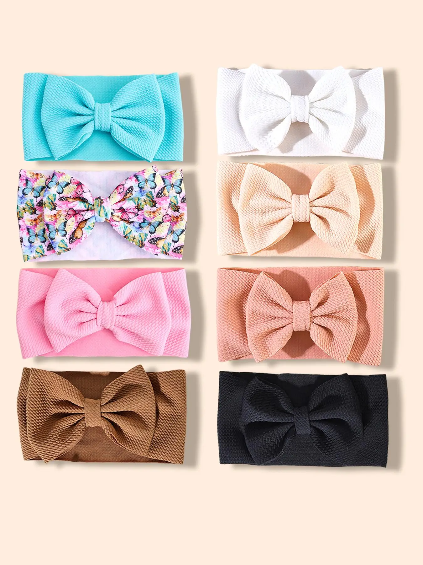 Cute Bow Decor Hair Bands for Baby Girls, Fashion Hair Accessories for Daily Wear, Minimalist Elastic Headbands Suitable for Baby Daily Wear, Elastic