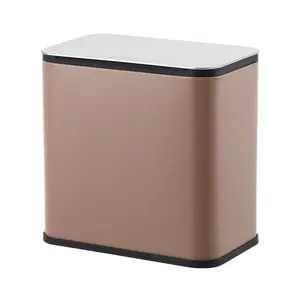 5L Stainless Steel Hanging Compost Bin with Filter - 4 Colors (White, Green, Brown, Black) for Kitchen, Odor-Free, Fingerprint-Proof, Wall-Mounted Home Care Bin