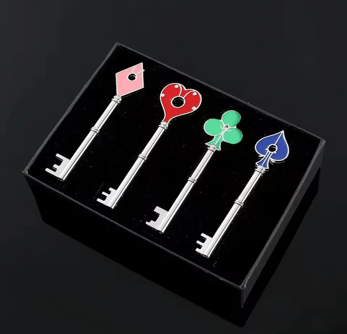 Resident Evil R.P.D. Key Set - Raccoon City Police Department Collector's Edition, Card Suits, Enamel Coating, Gaming Theme, Key Shape, Metal Finish, Party Accessory
